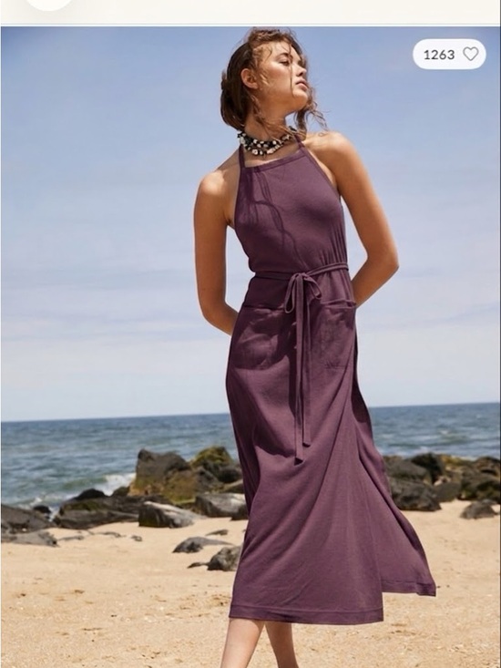Free People Dresses & Skirts - Free people beach special collection Halter Midi Dress in Deep Plum